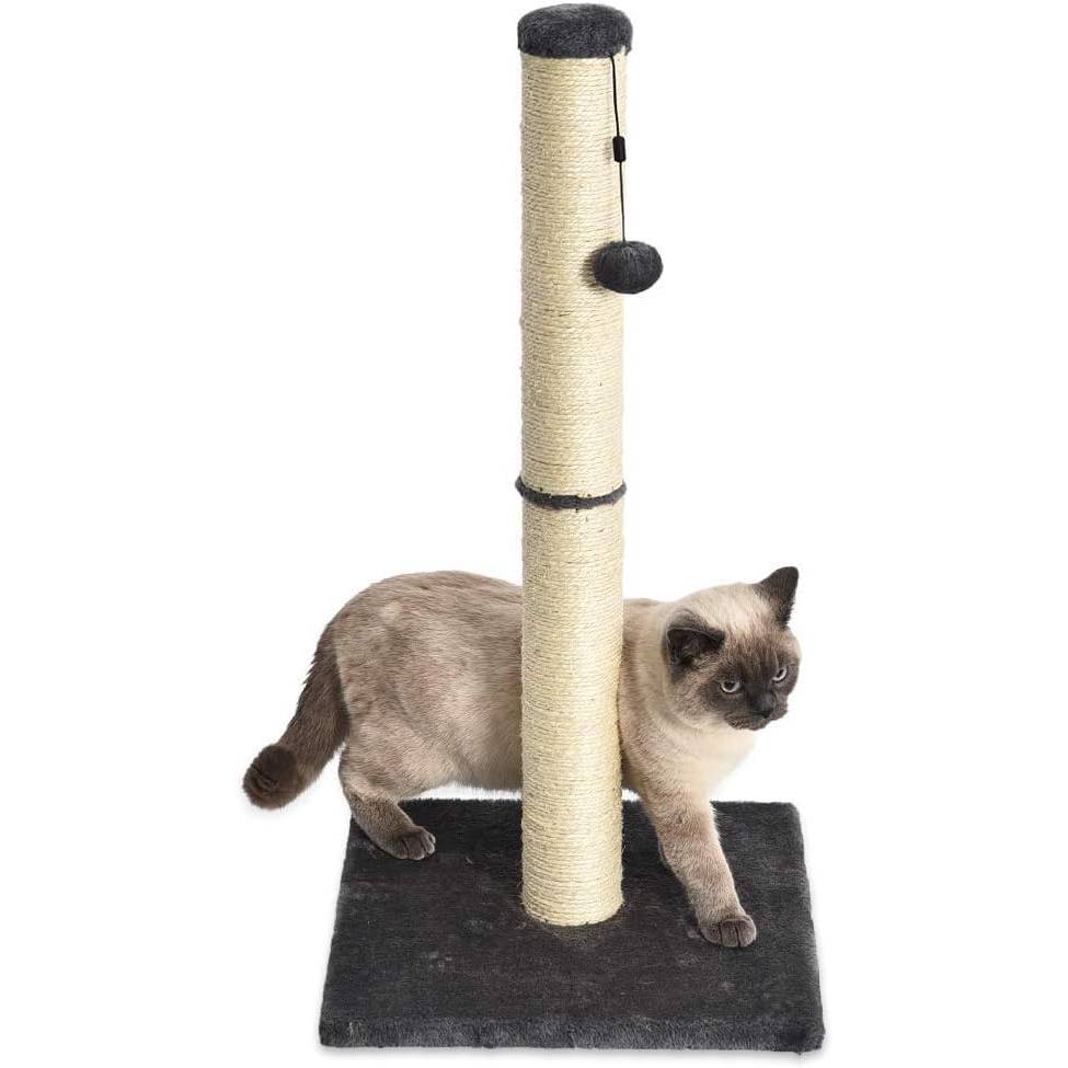 
Amazon Basics - Poste rascador para gatos, mediano, 40.01 x 40.01 x 80.01 cm, gris
