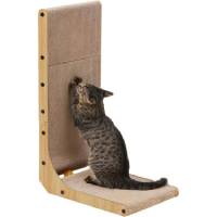 
FUKUMARU Rascador para Gatos en Forma de L, 68 cm Rascador de cartón para Gatos con Juguete de Bola para Gatos de Interior, Talla Grande